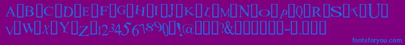 Akoom-Schriftart – Blaue Schriften auf violettem Hintergrund