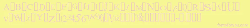 Akoom Font – Pink Fonts on Yellow Background