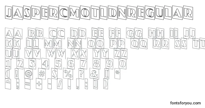 Czcionka JaspercmotldnRegular – alfabet, cyfry, specjalne znaki