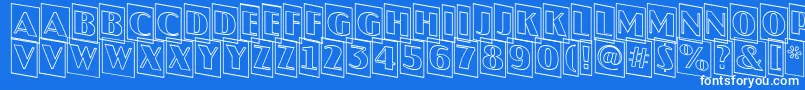 Fonte JaspercmotldnRegular – fontes brancas em um fundo azul
