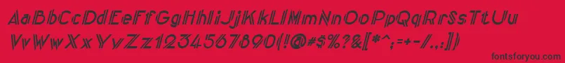 Centreclawsslant-Schriftart – Schwarze Schriften auf rotem Hintergrund