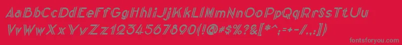 Centreclawsslant-Schriftart – Graue Schriften auf rotem Hintergrund