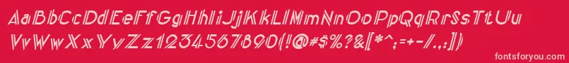 Centreclawsslant Font – Pink Fonts on Red Background