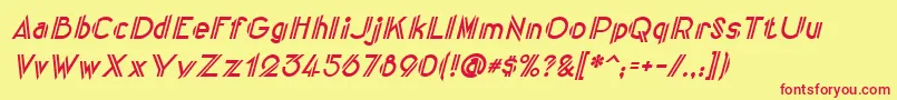 Centreclawsslant Font – Red Fonts on Yellow Background