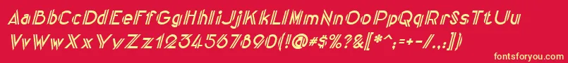 Centreclawsslant Font – Yellow Fonts on Red Background