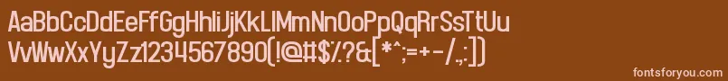 Czcionka FrontPageSupplement – różowe czcionki na brązowym tle