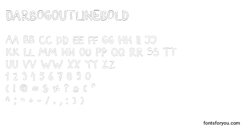 DarbogOutlineBold Font – alphabet, numbers, special characters