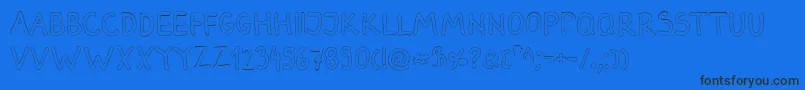 フォントDarbogOutlineBold – 黒い文字の青い背景