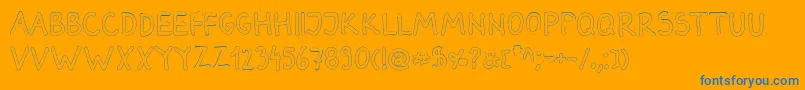 DarbogOutlineBold-Schriftart – Blaue Schriften auf orangefarbenem Hintergrund