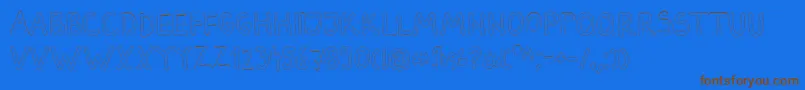 DarbogOutlineBold-Schriftart – Braune Schriften auf blauem Hintergrund