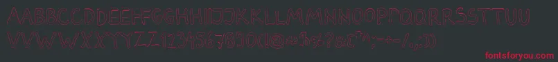 DarbogOutlineBold Font – Red Fonts on Black Background