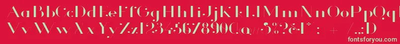 Glamor Lightextended Font – Green Fonts on Red Background