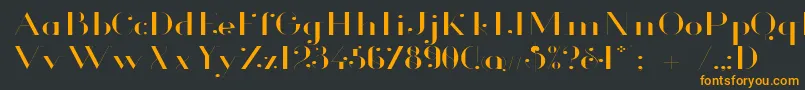 Glamor Lightextended Font – Orange Fonts on Black Background