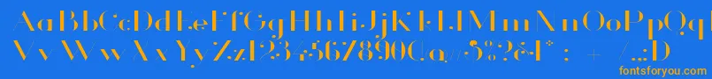 Glamor Lightextended Font – Orange Fonts on Blue Background