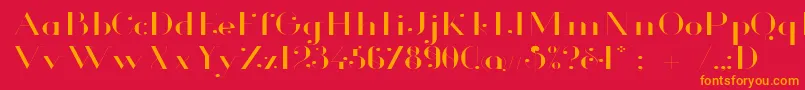 Glamor Lightextended Font – Orange Fonts on Red Background