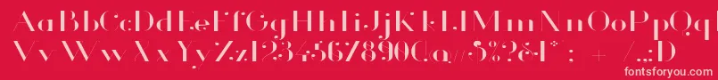 Glamor Lightextended Font – Pink Fonts on Red Background