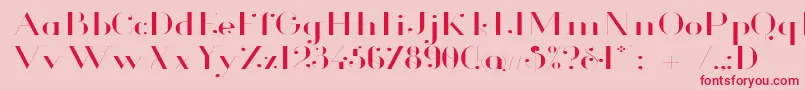 フォントGlamor Lightextended – ピンクの背景に赤い文字