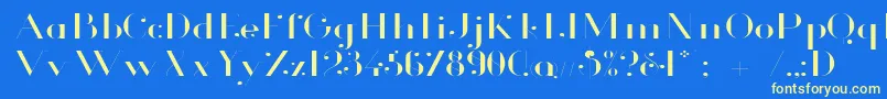 Glamor Lightextended Font – Yellow Fonts on Blue Background