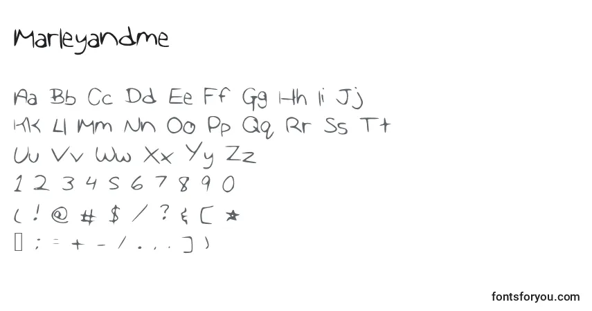 Schriftart Marleyandme – Alphabet, Zahlen, spezielle Symbole