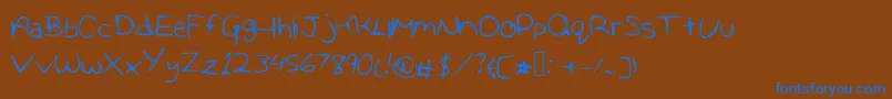 Marleyandme Font – Blue Fonts on Brown Background