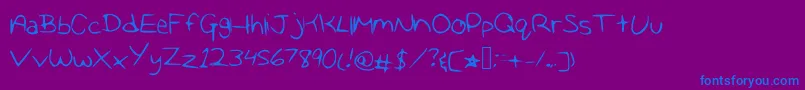 Marleyandme-Schriftart – Blaue Schriften auf violettem Hintergrund
