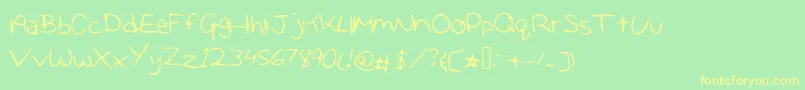 Marleyandme Font – Yellow Fonts on Green Background