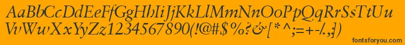 GaramondretrospectivesskItalic Font – Black Fonts on Orange Background