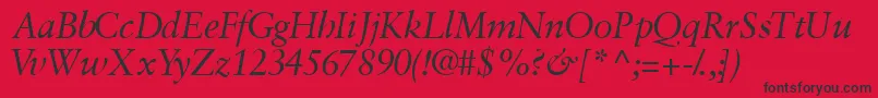 GaramondretrospectivesskItalic Font – Black Fonts on Red Background