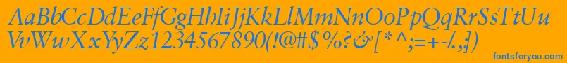 More about GaramondretrospectivesskItalic Font GaramondretrospectivesskItalic Font – Blue Fonts on Orange Background