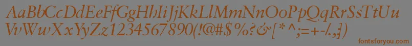 GaramondretrospectivesskItalic Font – Brown Fonts on Gray Background