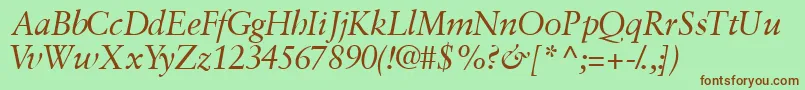 GaramondretrospectivesskItalic Font – Brown Fonts on Green Background
