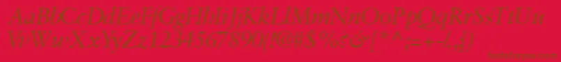 GaramondretrospectivesskItalic-Schriftart – Braune Schriften auf rotem Hintergrund