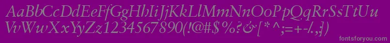 GaramondretrospectivesskItalic Font – Gray Fonts on Purple Background