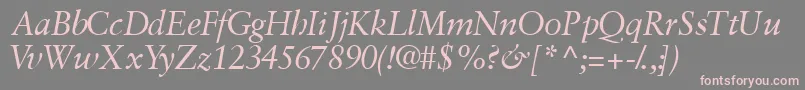 GaramondretrospectivesskItalic Font – Pink Fonts on Gray Background