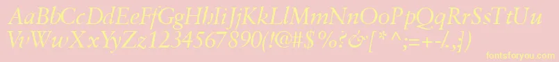 GaramondretrospectivesskItalic Font – Yellow Fonts on Pink Background