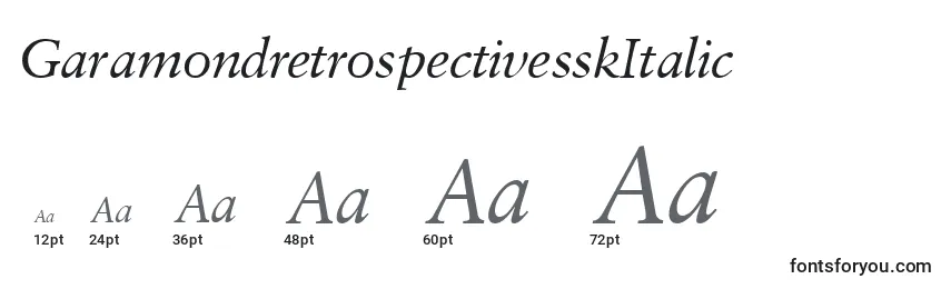 Größen der Schriftart GaramondretrospectivesskItalic