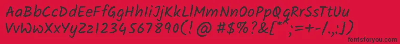 KalamRegular Font – Black Fonts on Red Background