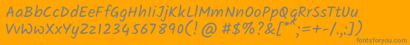 KalamRegular Font – Gray Fonts on Orange Background