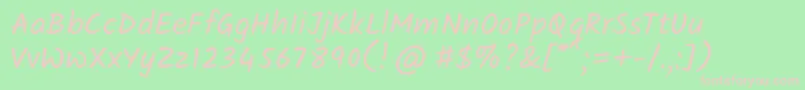 KalamRegular Font – Pink Fonts on Green Background