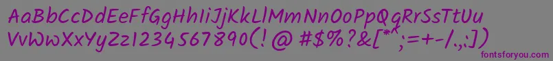 KalamRegular Font – Purple Fonts on Gray Background