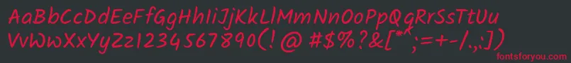 フォントKalamRegular – 黒い背景に赤い文字