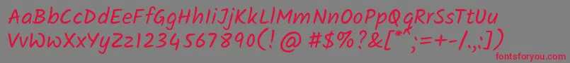 KalamRegular Font – Red Fonts on Gray Background