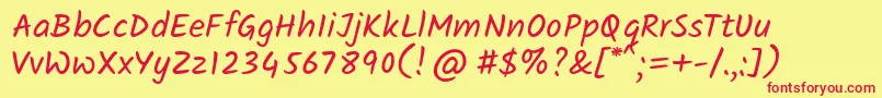 KalamRegular Font – Red Fonts on Yellow Background