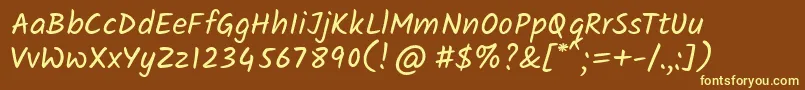 KalamRegular Font – Yellow Fonts on Brown Background