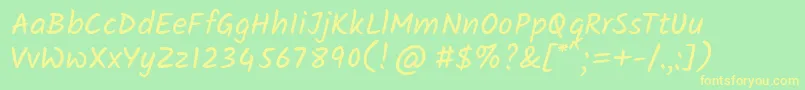 KalamRegular Font – Yellow Fonts on Green Background