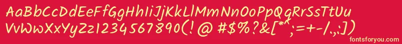 KalamRegular Font – Yellow Fonts on Red Background