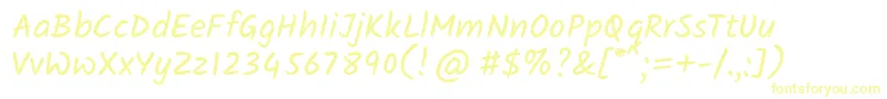 KalamRegular Font – Yellow Fonts on White Background