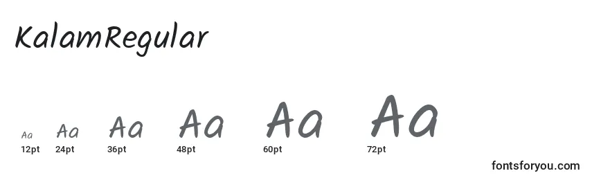 KalamRegular Font Sizes