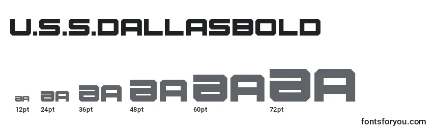 U.S.S.DallasBold Font Sizes