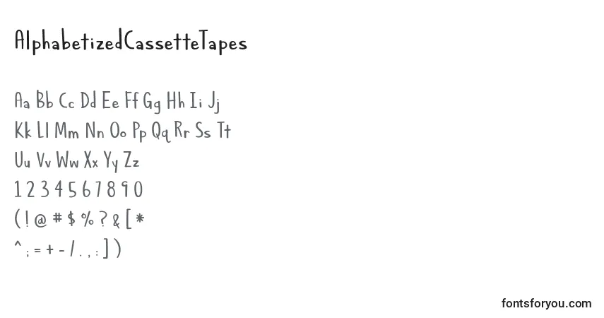 A fonte AlphabetizedCassetteTapes – alfabeto, números, caracteres especiais